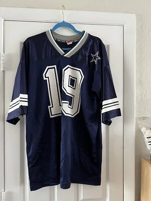 Keyshawn Johnson Dallas Cowboys Jersey Large Blue White #19 NFL Football Mens - Image 1 of 4