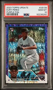 2023 Topps Update #US139 Eury Perez RC Purple Foil /799 PSA 10 - Picture 1 of 2