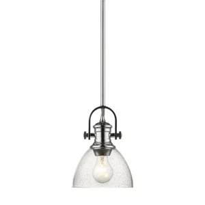 Golden Lighting 3118-M1L CH-SD Hines Mini Pendant, Chrome with Seeded Glass - Picture 1 of 1