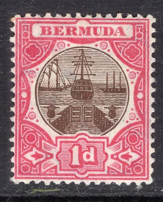 BERMUDA 1906 1d Mint SG 37 cv £45 F/VF Crown CA Fine centering - Image 1 of 2