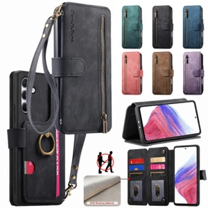 Wallet Flip Card Pocket Case with Ring Holder Strap For iPhone 16 15 14 Pro Max - Picture 1 of 18