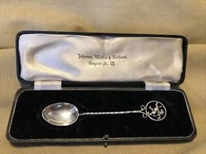 ENGLISH STERLING CORNELIUS SAUNDERS & FRANCIS SHEPARD VTG DEMITASSE SPOON 4.5” - Picture 1 of 9