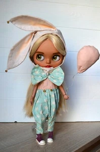 Clothes Blythe doll handmade jumpsuit outfit, blythe hat  Azone clothes/obitsu - Picture 1 of 9