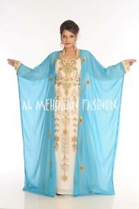Königsblau Brautkleid Hand Arbeit Kaftan Party Wear Takchita Für Arabisch Damen