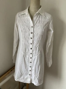TREDY DAMEN SHIRT BLUSE WEISS APPLIKATION GRÖSSE 38 - Bild 1 von 4