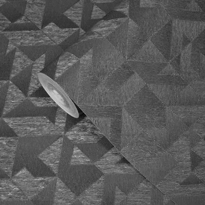 Textured Geometric charcoal gray Square Triangles Lines geometric 3D wallpaper - Picture 1 of 10
