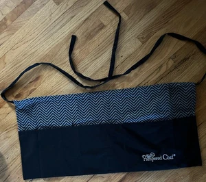 Pampered Chef Adult Tie Waist Apron 3 Pocket Black Gray Cooking Baking - Picture 1 of 6