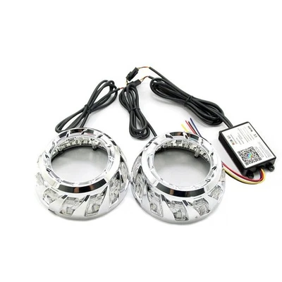 Angel Eyes RGB Revolving Turbine Shrouds Bluetooth Control Sequential Bezels Foto 1 de 4