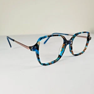 Nifties NI9528 Blue Brown Tortoise Square Eyeglasses 49-16-140 Retro - Picture 1 of 11