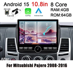 Android 15 4+64GB per Mitsubishi Pajero 2008-2016 autoradio video BT GPS carplay - Foto 1 di 16