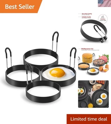 BPA-Free Stainless Steel Egg Cooking Rings - Perfectly Round Every Time - Image 1 of 4