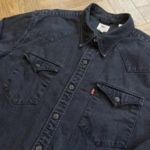 Levi's Western Cone Denim Shirt Mens Charcoal Large L/Sleeve Pearl Snap Button - Picture 1 of 19