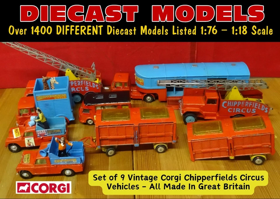 JOB LOT OF 9 1960/70s VINTAGE CORGI TOYS CHIPPERFIELDS CIRCUS DIECAST VEHICLES - Image 1 of 4