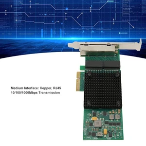 PCIe Network Card 10/100/1000Mbps Copper RJ45 PCI Express X4 5.0GT/s Gigabit NEW - Afbeelding 1 van 12