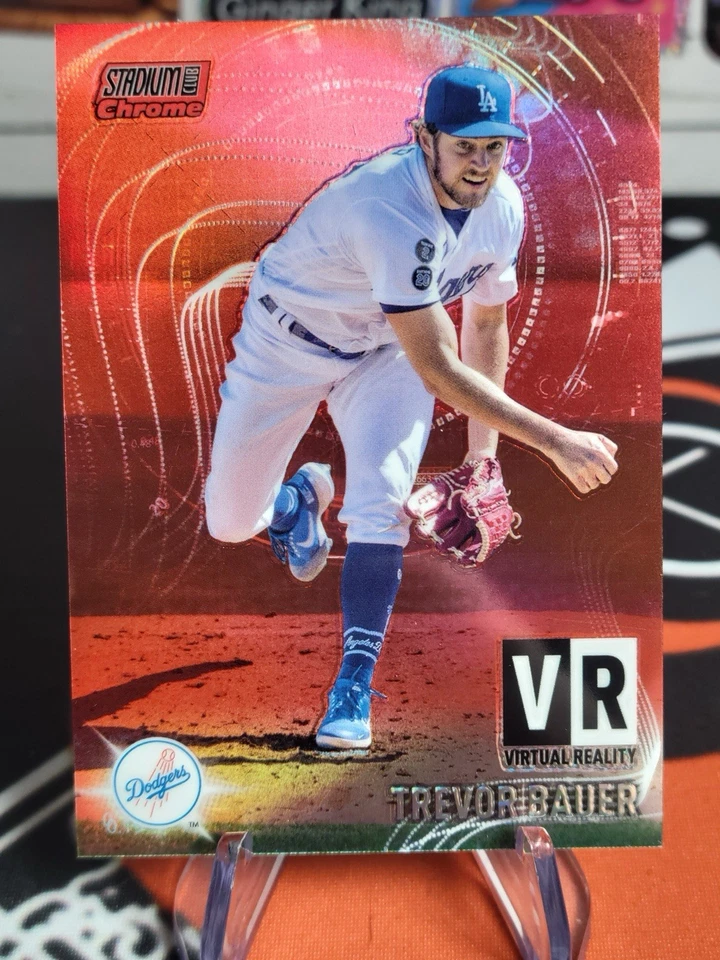 Trevor Bauer 2021 Topps Stadium Club Chrome Virtual Reality VR-17 Red 3/5 - Image 1 of 2