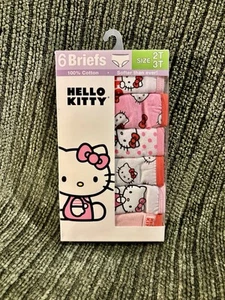 Hello Kitty By Sanrio Underwear Briefs For Girls Size 2T/3T 6 Pack 100% Cotton - Picture 1 of 2