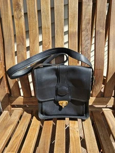 VTG Joseph Daniel New York Genuine Leather Black Crossbody purse Made In USA - Picture 1 of 6