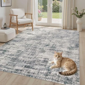 Area Rug for Living Room: 5x7 Washable Neutral Abstract Modern Soft Rugs Non ... - Picture 1 of 9