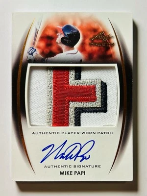 2014 Leaf Trinity Jumbo Logo “E” Rookie Patch Autograph Auto RC Mike Papi Indian - Image 1 of 2