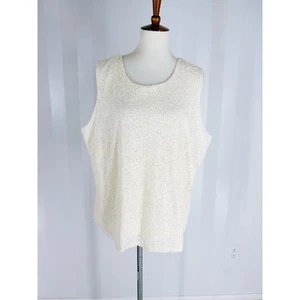 LAURA ASHLEY Women’s Ivory Embroidered Sleeveless Top Sz 2X - Picture 1 of 8