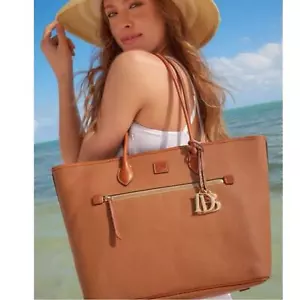 Bolso Grande Dooney & Bourke Grano Guijarro en Caramelo Excelente Estado - Imagen 1 de 16