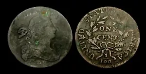X037: 1798 USA Large Cent - ein sehr seltenes frühes Datum - Bild 1 von 3