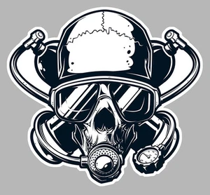 TOTENKOPF TAUCHERMASKE 10cm AUFKLEBER STICKER (SA120). - Bild 1 von 1