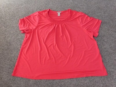 Maggie barnes 2X Top Pink pullover womens stretch polyester classic - Image 1 of 4