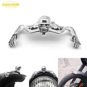 Skull Ornament Skull Skeleton for Harley Suzuki Honda Chopper 7" inch Headlight - Picture 1 of 8