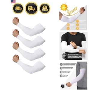 Sun Protection Arm Sleeves for Men Women UV UPF 50 Sports Cooling 4 Pairs - Picture 1 of 8