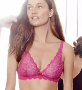 NWT Simone Perele 12M250 Celeste Triangle Wireless Bra SZ 1 Small Pink - Picture 1 of 2