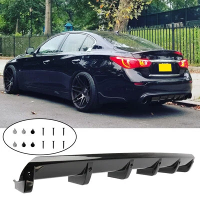 Ajuste para 2014-2017 Infiniti Q50 preto brilhante difusor traseiro e spoiler traseiro - Imagem 1 de 4