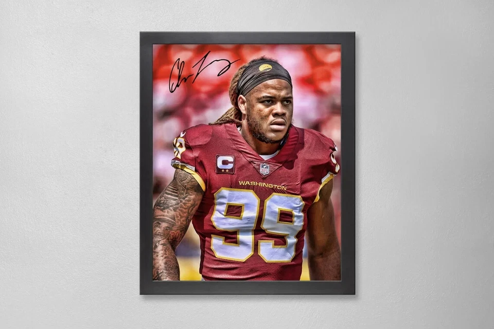 Chase Young Washington Commanders NFL 8x10 Poster Autographed RP Custom-Made - Image 1 of 3