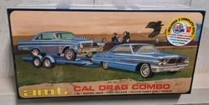 AMT Round 2 AMT1223/06 Cal Drag Combo Kit 1:25 Ford Galaxie, Falcon, & Trailer - Picture 1 of 5