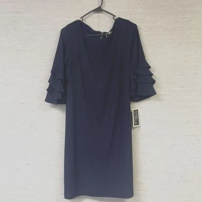 Julian Taylor New York Womens Navy Blue Sz 8 Ruffled Sleeves NWT - Image 1 of 4
