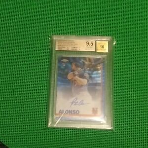 Pete Alonso 2019 Topps Chrome Blue Wave Refractor Auto RC BGS 9.5/10
