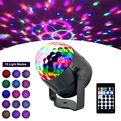 RGB Disco Party Light LED Stage Ball Lights KTV Strobe DJ Sound Activated Lamp - Image 1 of 4