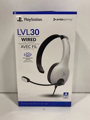 PDP Gaming OFFICIAL Wired Chat Headset LVL30 *WHITE* (PS4 / PS5 ) - Image 1 of 3