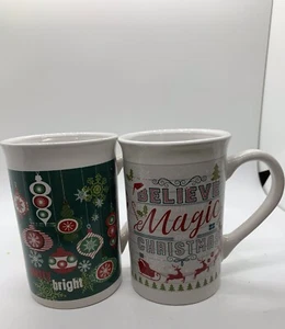 Royal Norfolk Weihnachtstassen grün Ornamente und Believe Magic Weihnachten - Bild 1 von 2