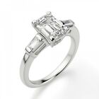 1.70 Carat Solitaire Emerald Cut Diamond Wedding Engagement Ring 14K White Gold