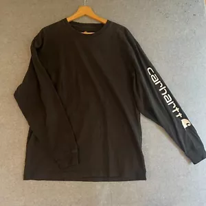 Carhartt Maglione Uomo Nero Manica Lunga Girocollo T-Shirt Logo Tg M - Foto 1 di 10