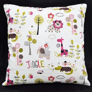 LL309a White Red Oliver Kids Pure Cotton Canvas Fabric Cushion Cover/Pillow Case - Picture 1 of 7