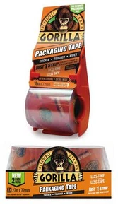 Gorilla Verpackungsklebeband 72 mm x 18 m mit Spender oder 27 m Doppel-Nachfüllpack - Bild 1 von 4