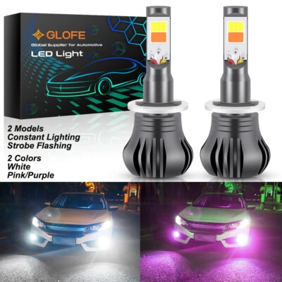 880 899 881 Strobe Flash Blink LED Driving Fog Light Bulb white purple car lamp - Image 1 of 4