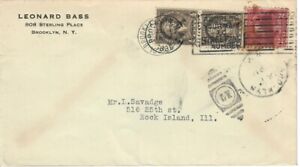 HHStamps:1936 cover with Sc# 704 1/2-Cent Paying Rate -Leonard Bass Radio Celeb