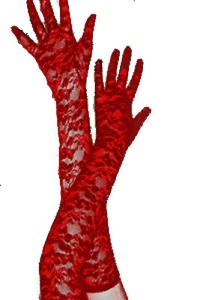 erotische Dessous Spitzen rot Handschuhe Wäschebeutel - Bild 1 von 1