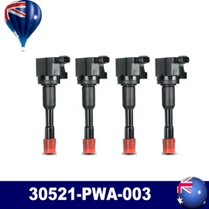 4* Ignition Coils For Honda Civic Hybrid LDA1 Jazz L13A1 1.3L L4 30521-PWA-003 - Picture 1 of 5