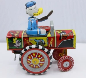 Disney's 1950's Donald Duck Dipsy Car Wind Up Line Mar Tin  Louis Marx & Co - Picture 1 of 7