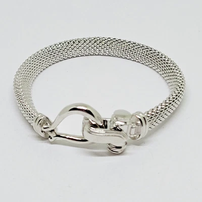 Браслет-цепочка с застежкой из стерлингового серебра с родием JTV ~ 7,5 дюйма - Изображение 1 из 4