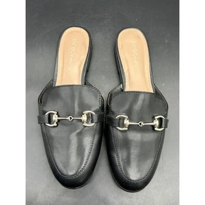 BCBGeneration Black Mule Loafers Size 7 | Slip-On Horsebit Flats - Picture 1 of 9
